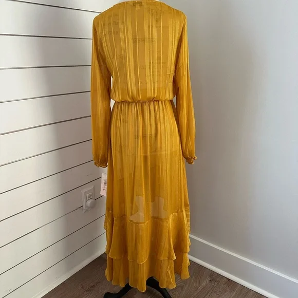 NWT Nanette Lepore Gold Ray Shear Dress Women’s Sz 8 - Picture 3 of 5